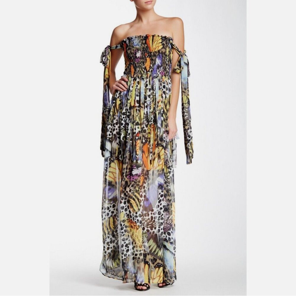 TOV Holy Printed Butterflies Maxi Dress Butterflies